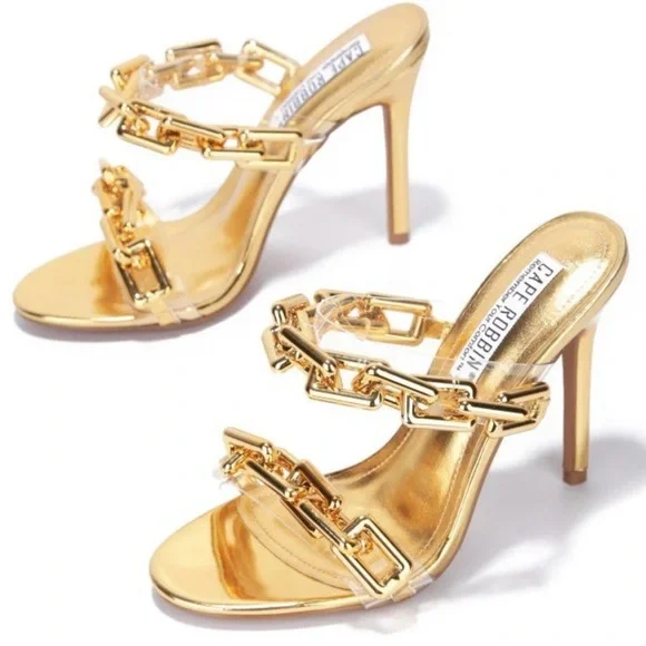 Cape Robbin Gold Chain Stiletto Heels - Picture 2 of 16